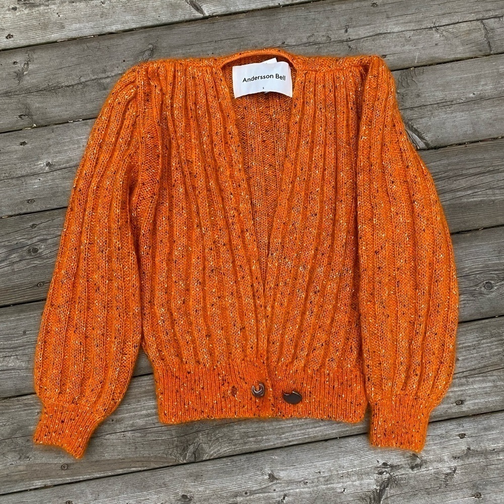 Andersson Bell Connelly Deep V Neck Cardigan Sweater Small